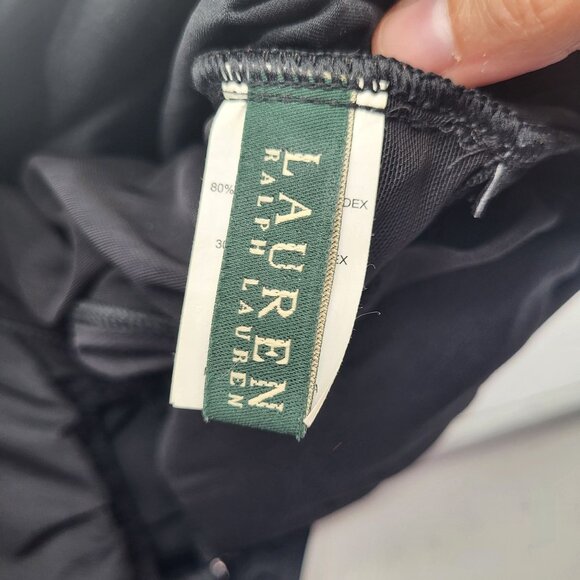 Lauren Ralph Lauren Womens SZ 10 Black One Piece Swimsuit Tie Back Halter - Picture 4 of 11